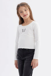 Polera Niña Teen Print Crudo