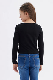 Polera Niña Teen Print Negro