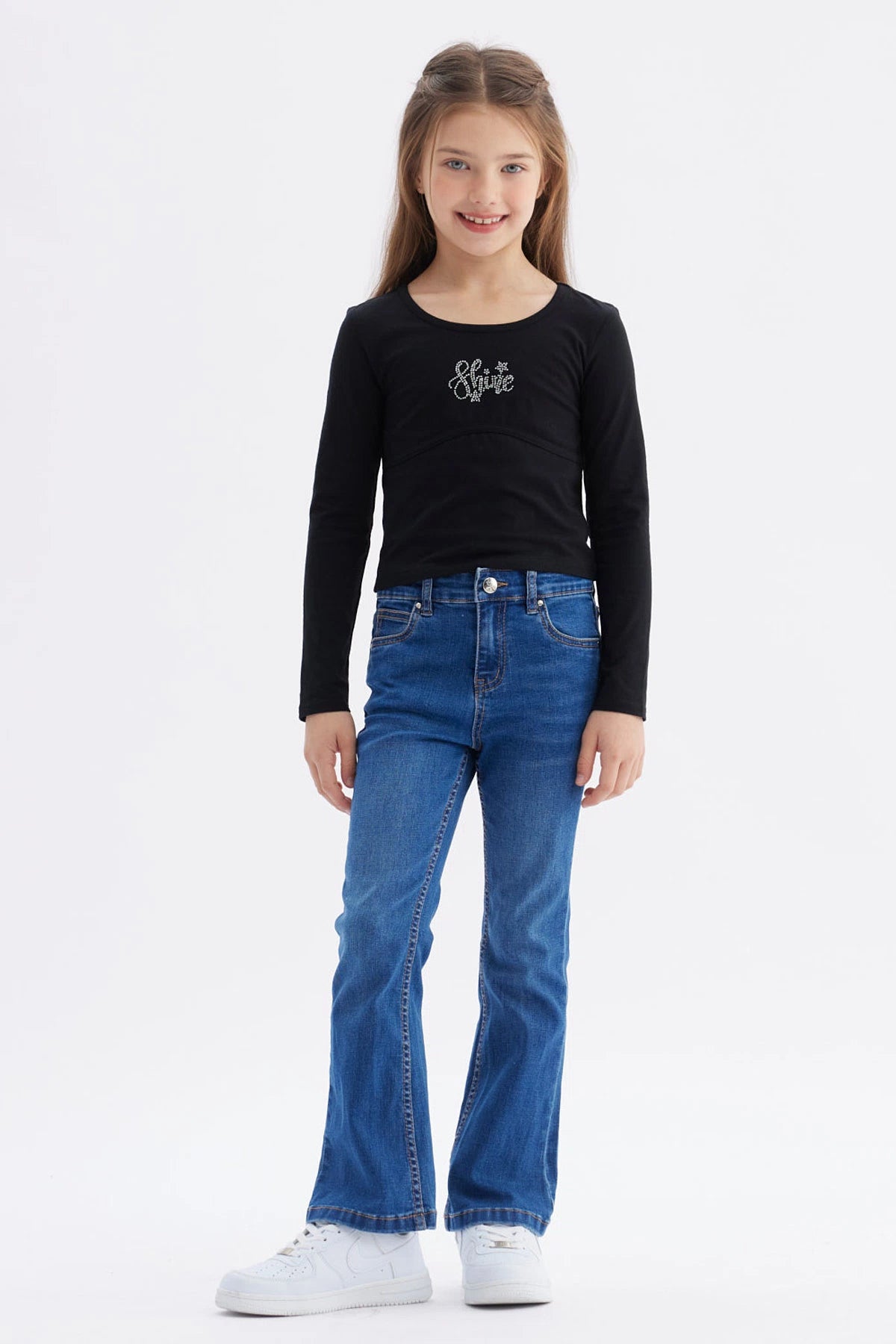 Polera Niña Teen Print Negro