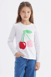 Polera Niña Toddler Print Blanco