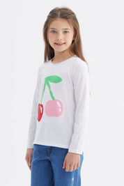 Polera Niña Toddler Print Blanco