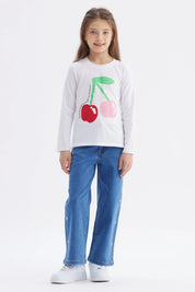 Polera Niña Toddler Print Blanco