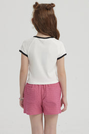 Polera Niña Summer Contraste Crudo