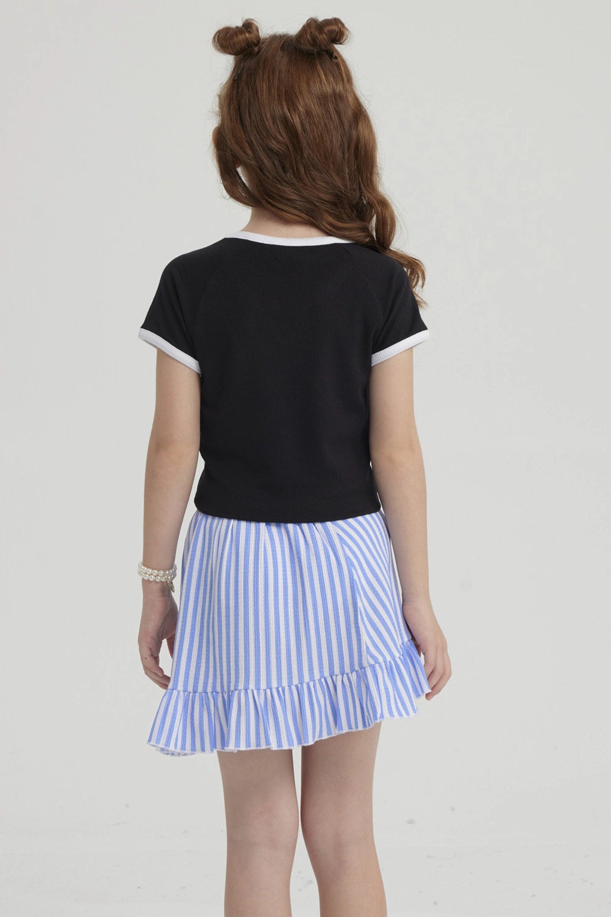 Polera Niña Summer Contraste Negro