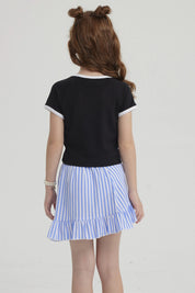 Polera Niña Summer Contraste Negro