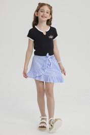 Polera Niña Summer Contraste Negro