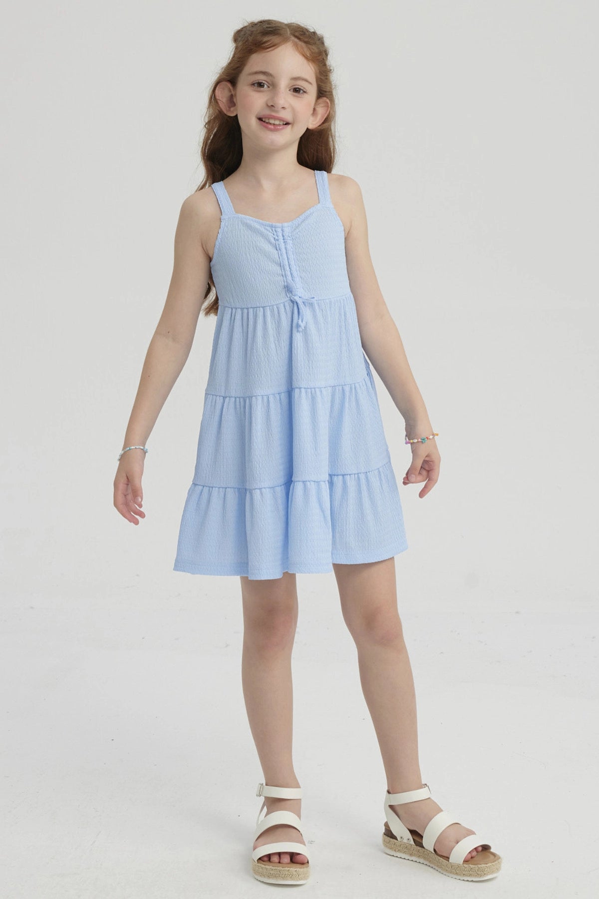 Vestido Niña Toddler Textura Celeste