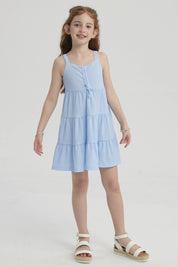 Vestido Niña Toddler Textura Celeste