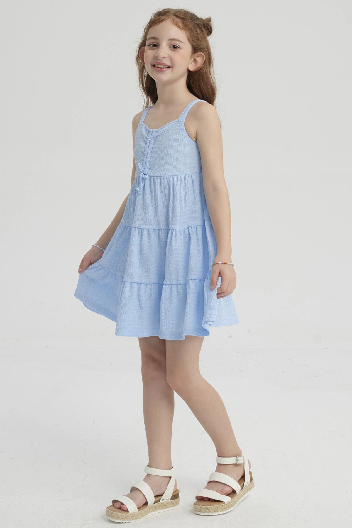 Vestido Niña Toddler Textura Celeste