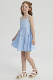 Vestido Niña Toddler Textura Celeste