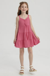 Vestido Niña Toddler Textura Fucsia