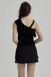 Blusa Niña Teen Asimétrica Negro