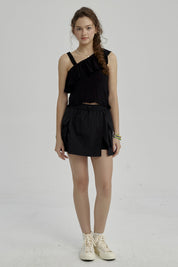 Blusa Niña Teen Asimétrica Negro