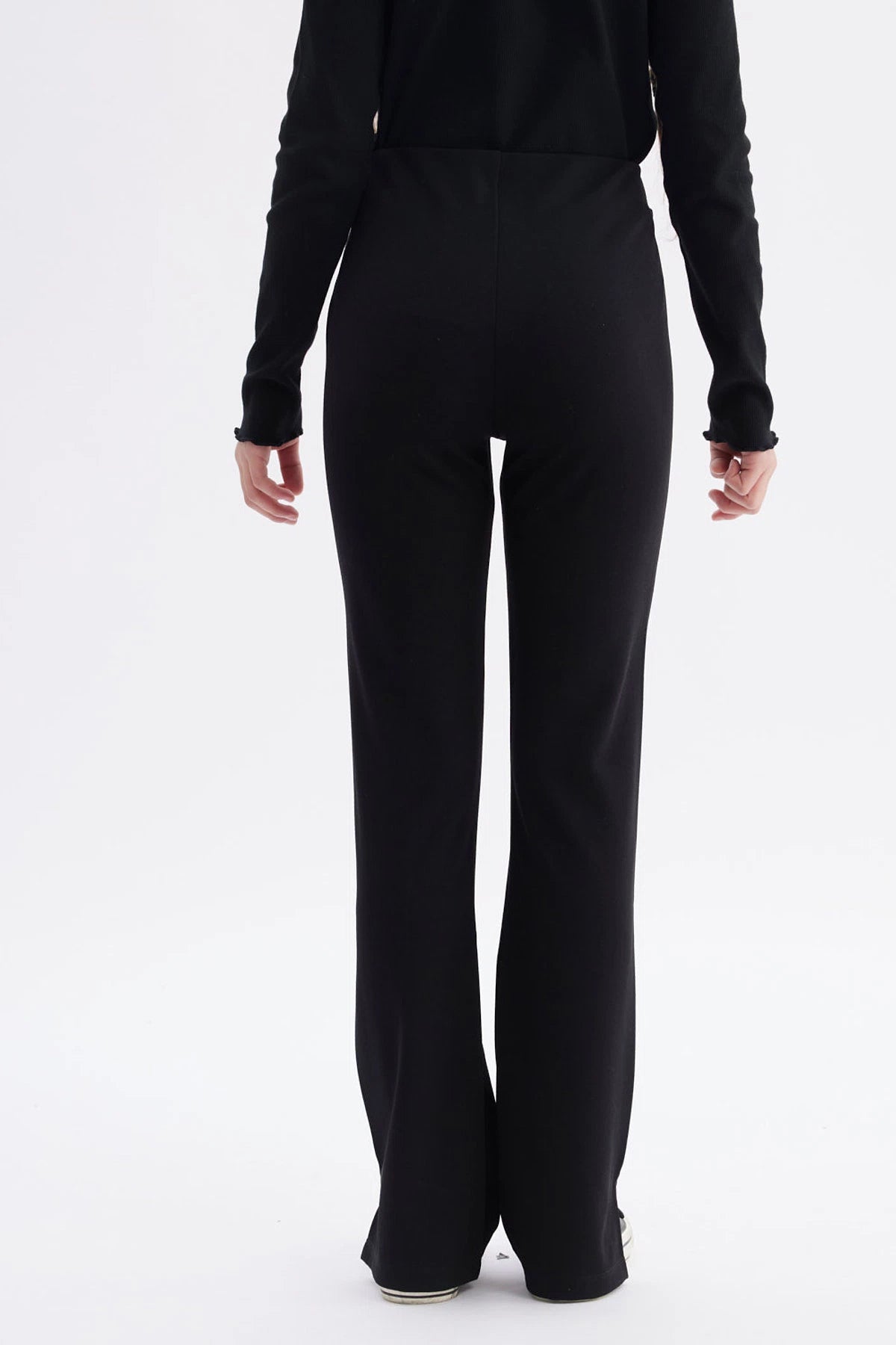 Calza Niña Flare Con Aberturas Negro