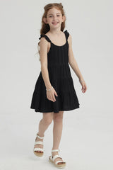 Vestido Niña Teen Con Textura Negro