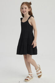 Vestido Niña Teen Con Textura Negro