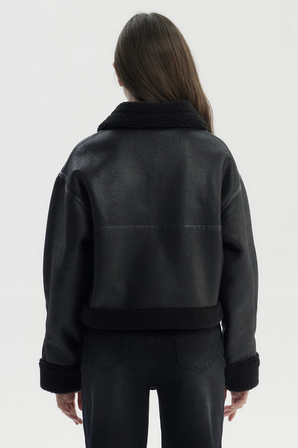 Chaqueta Niña Cuello Camisero Negro