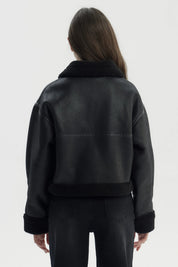 Chaqueta Niña Cuello Camisero Negro