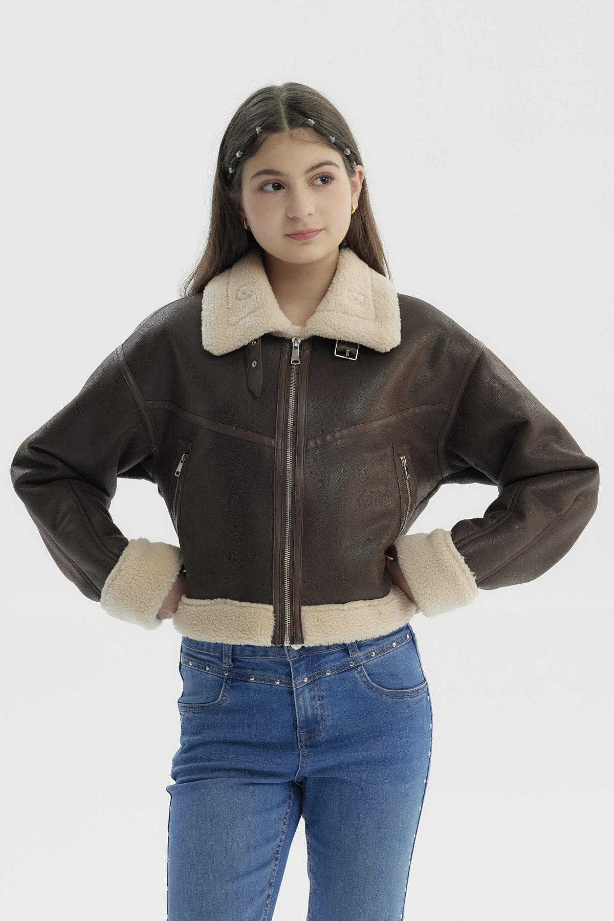 Chaqueta Niña Cuello Camisero Camel