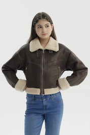 Chaqueta Niña Cuello Camisero Camel