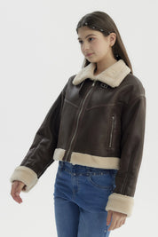 Chaqueta Niña Cuello Camisero Camel