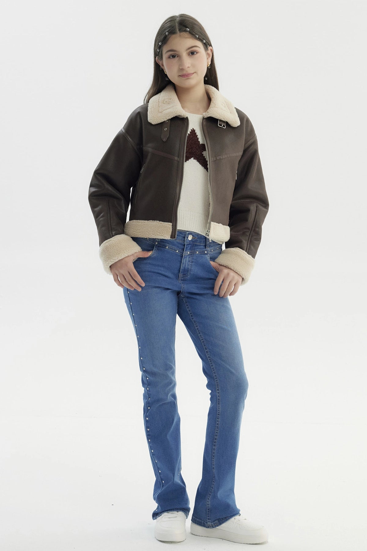 Chaqueta Niña Cuello Camisero Camel