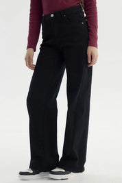 Jeans Niña Wide Leg Negro