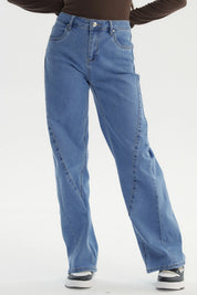 Jeans Niña Wide Leg Azul
