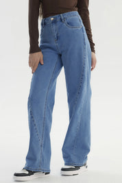 Jeans Niña Wide Leg Azul