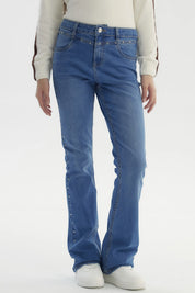Jeans Niña Wide Leg Azul