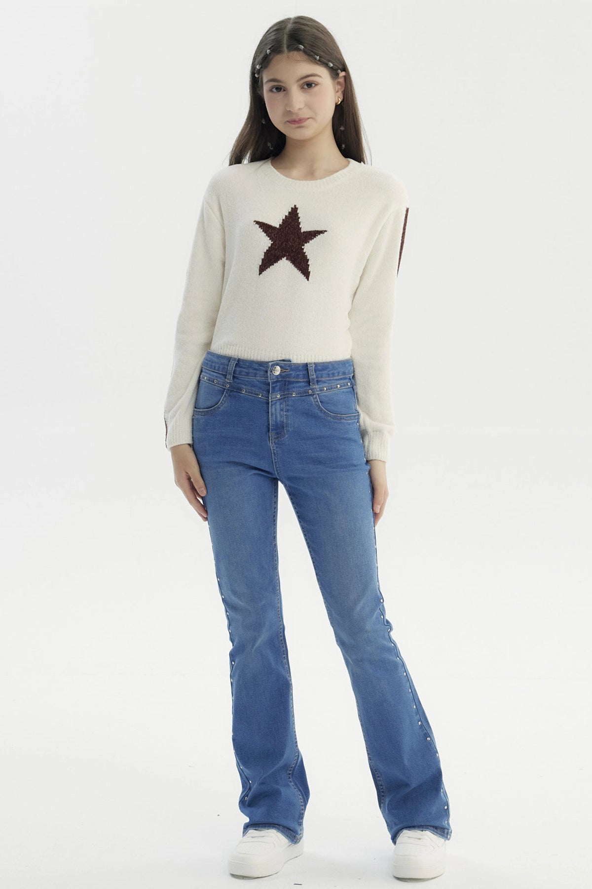 Jeans Niña Wide Leg Azul