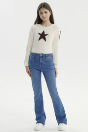 Jeans Niña Wide Leg Azul