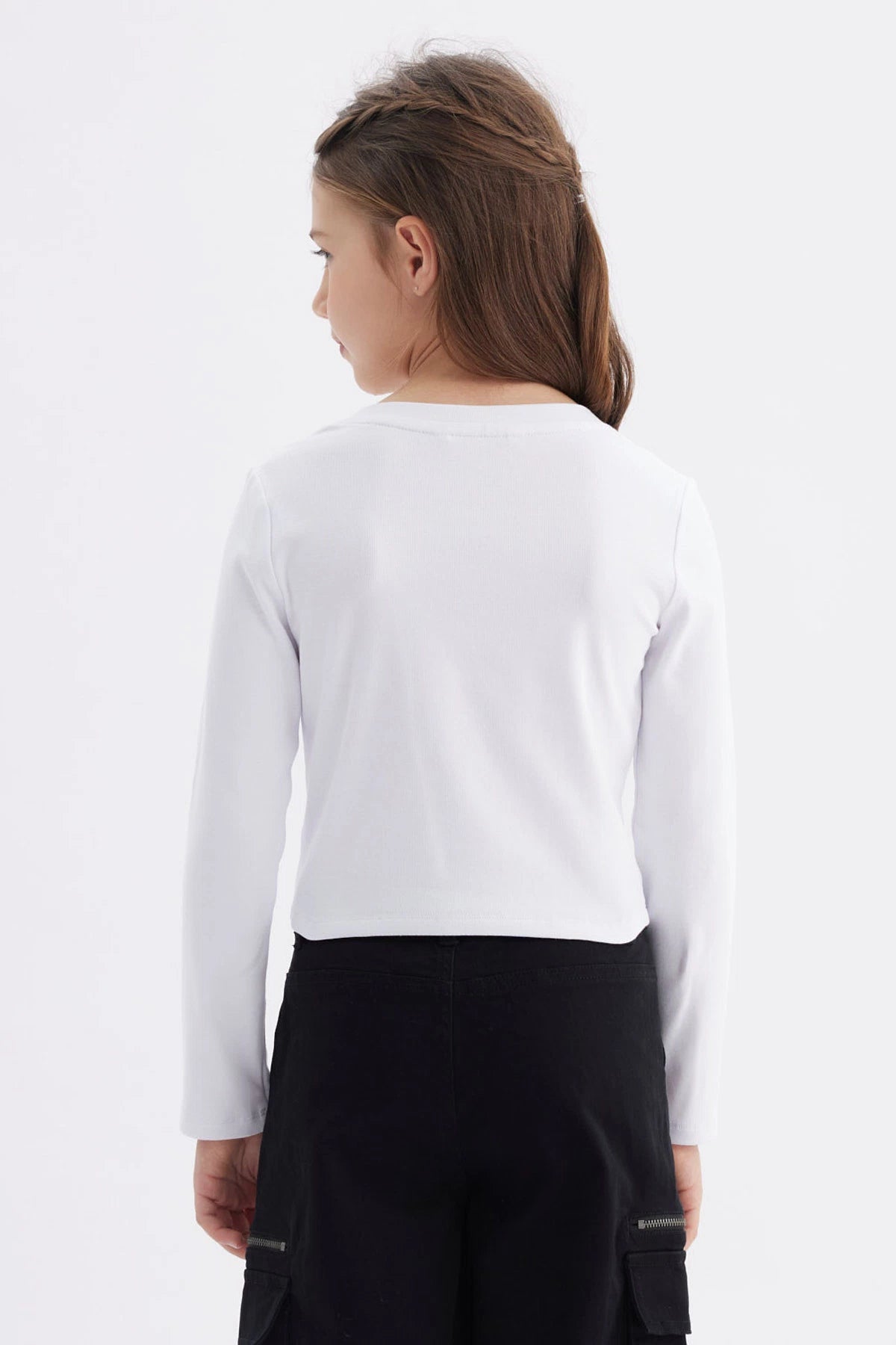 Polera Niña Con Botones Blanco