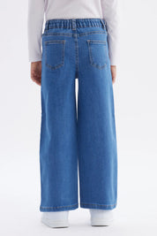 Jeans Niña Wide Leg Azul