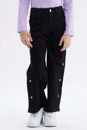 Jeans Niña Wide Leg Negro