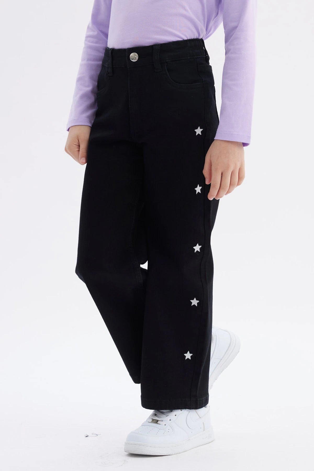 Jeans Niña Wide Leg Negro