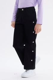 Jeans Niña Wide Leg Negro