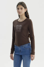 Polera Niña Slim Café