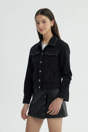 Chaqueta Niña Oversize Negro