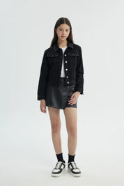 Chaqueta Niña Oversize Negro