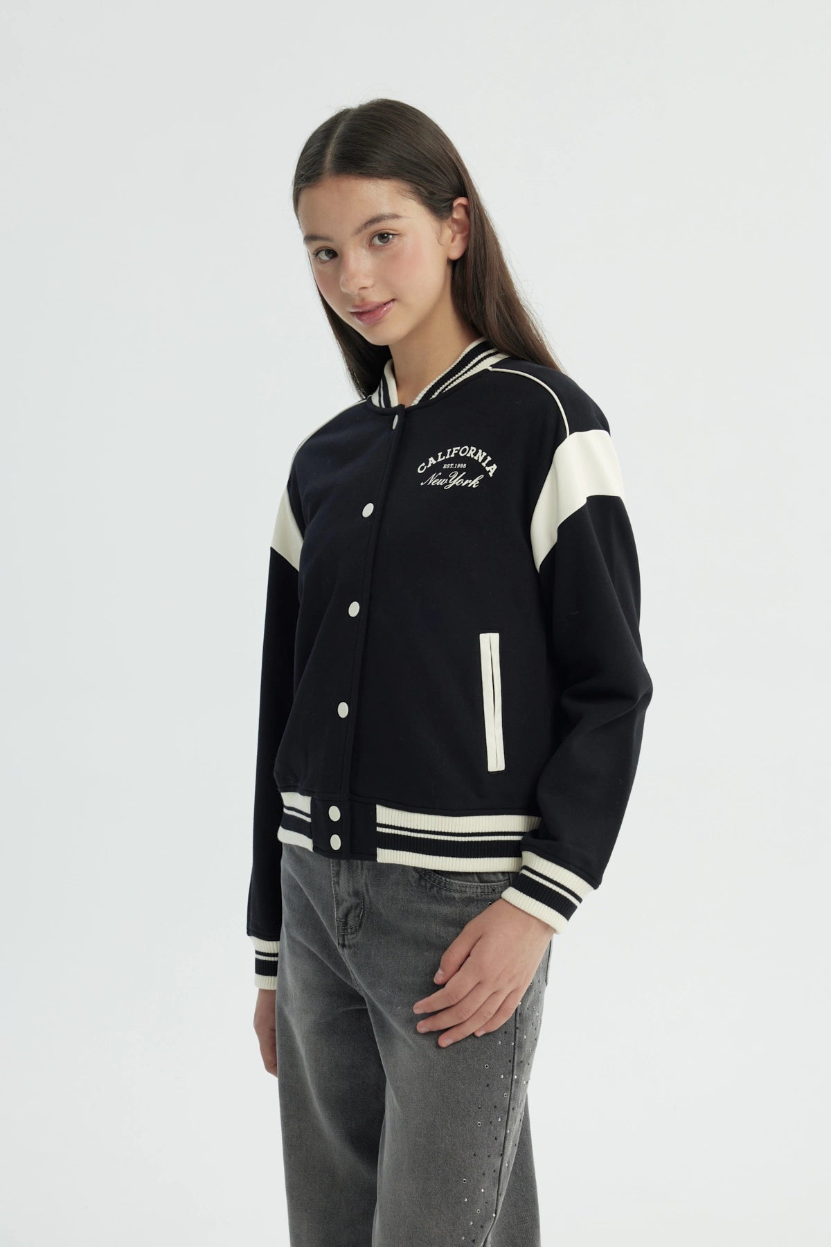 Chaqueta Niña Oversize Negro