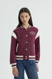 Chaqueta Niña Oversize Burdeo