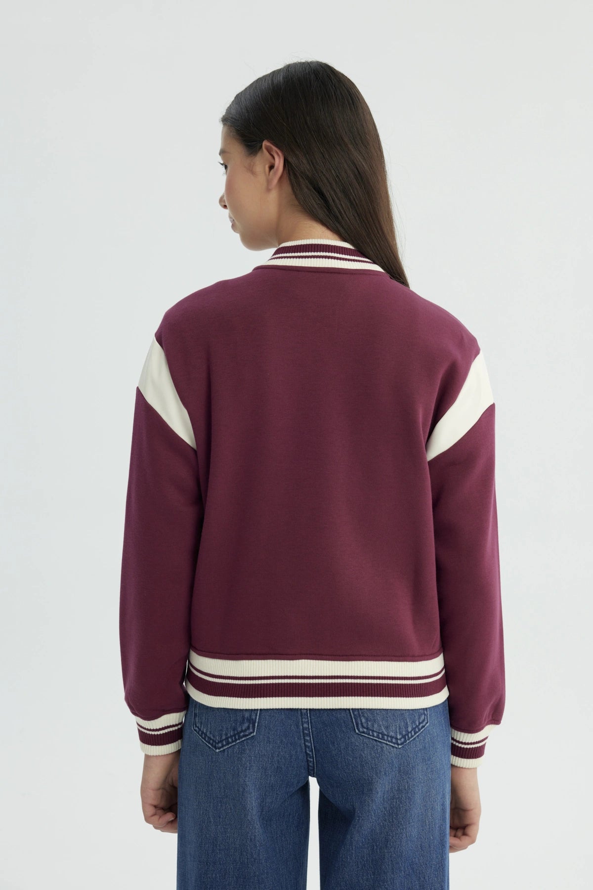 Chaqueta Niña Oversize Burdeo