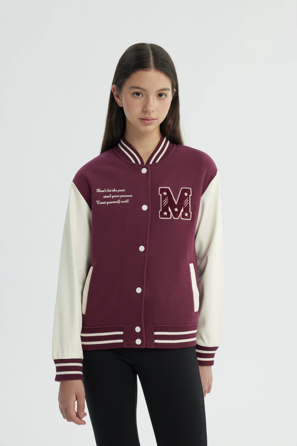Chaqueta Niña Oversize Burdeo