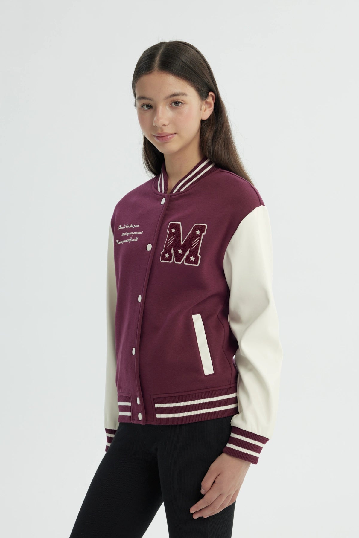 Chaqueta Niña Oversize Burdeo