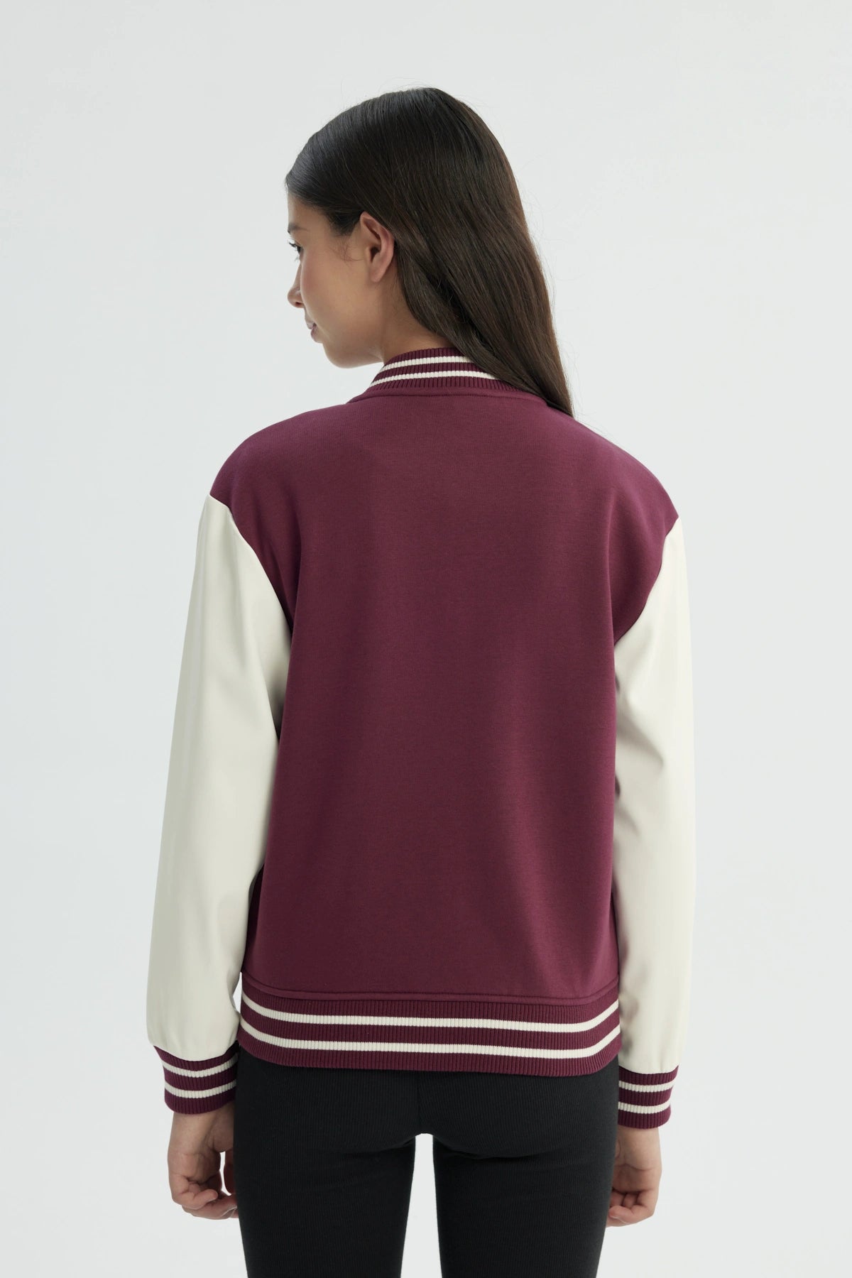 Chaqueta Niña Oversize Burdeo