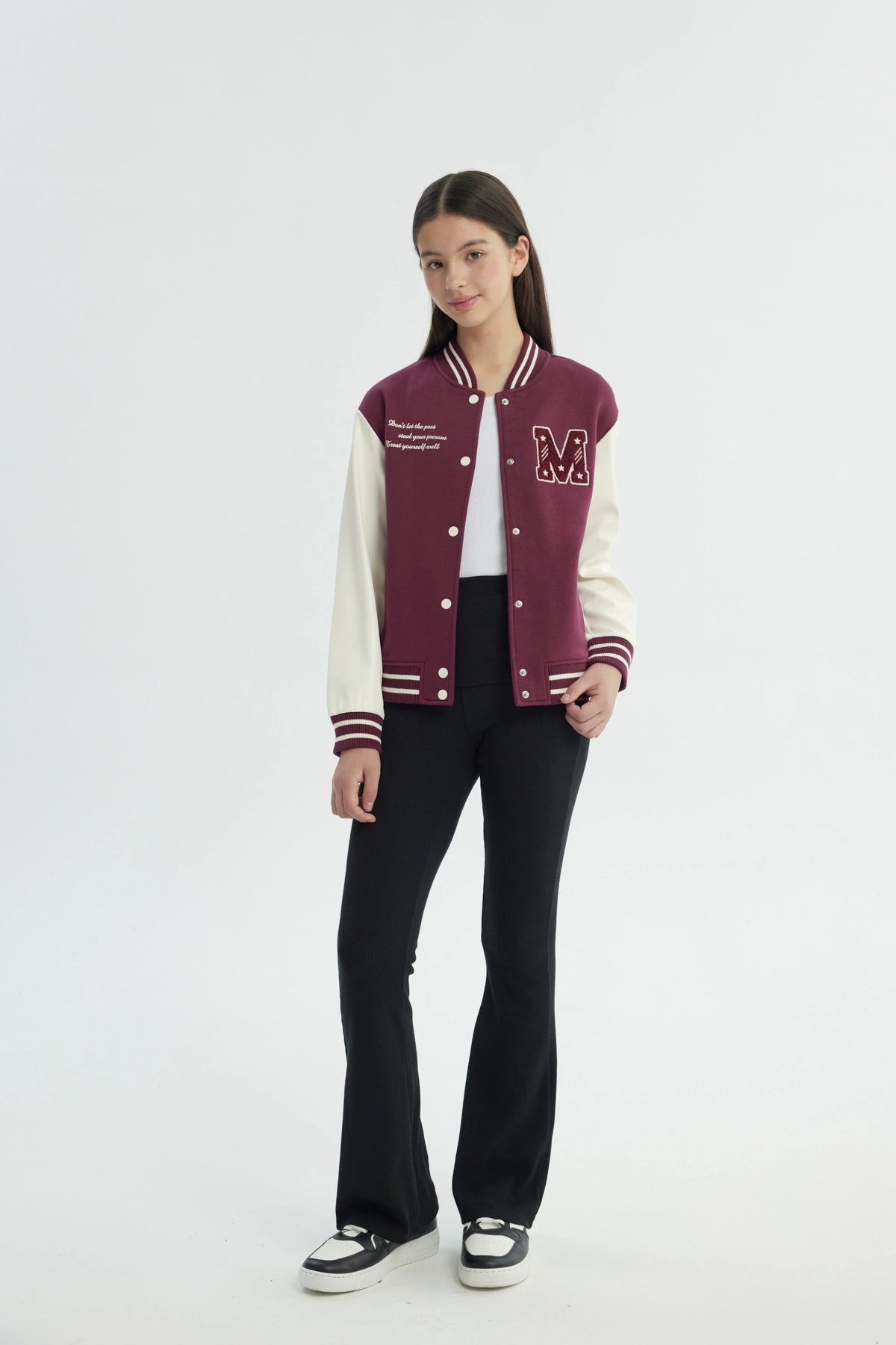 Chaqueta Niña Oversize Burdeo