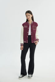Chaqueta Niña Oversize Burdeo