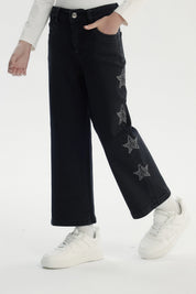 Jeans Niña Wide Leg Negro