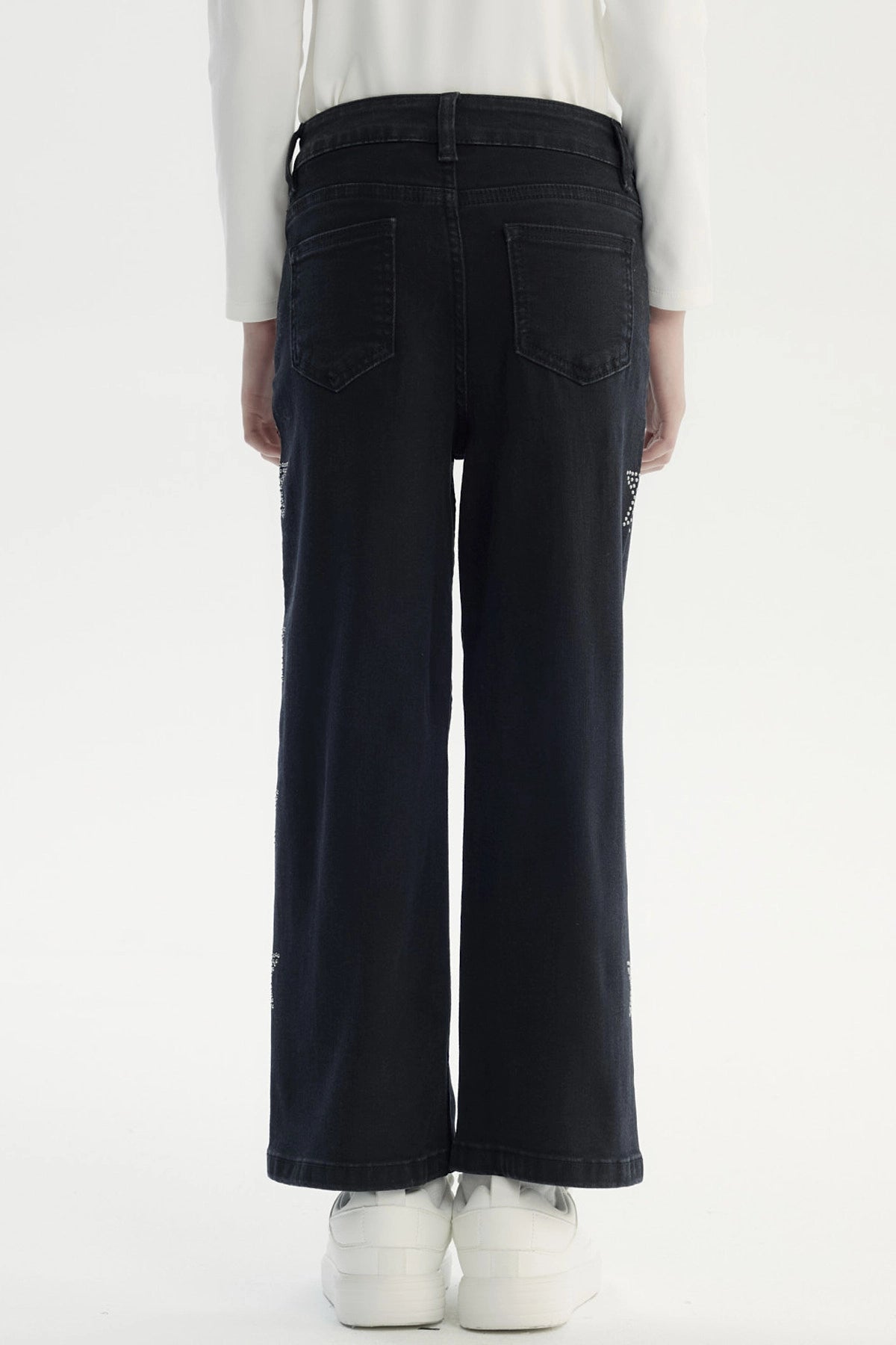 Jeans Niña Wide Leg Negro